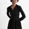 A-line dress - ribbed black