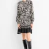 Shirt dress - patterned black / beige