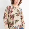 Jumper - floral light beige