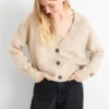 Cardigan - ribbed beige