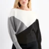 Jumper - ribbed black / white