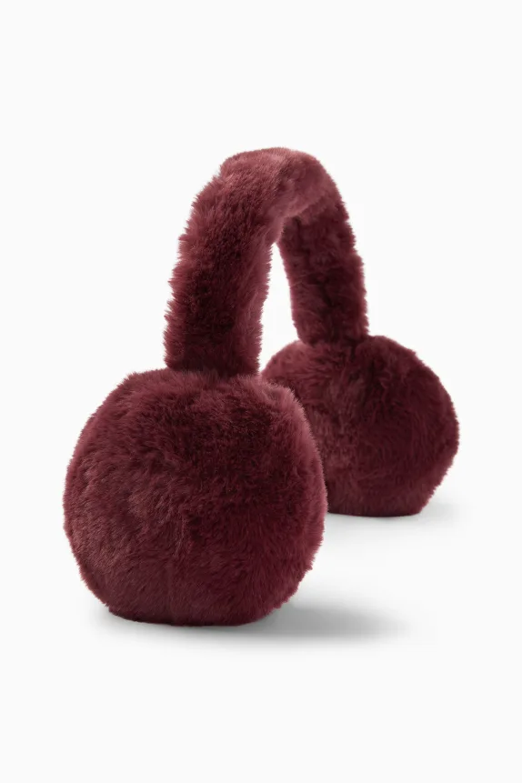 Faux fur earmuffs bordeaux