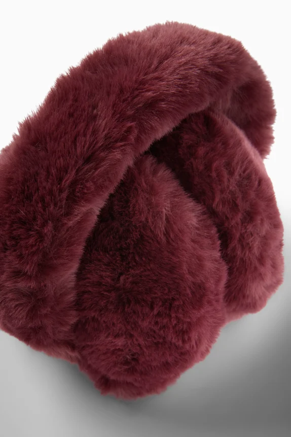 Faux fur earmuffs bordeaux