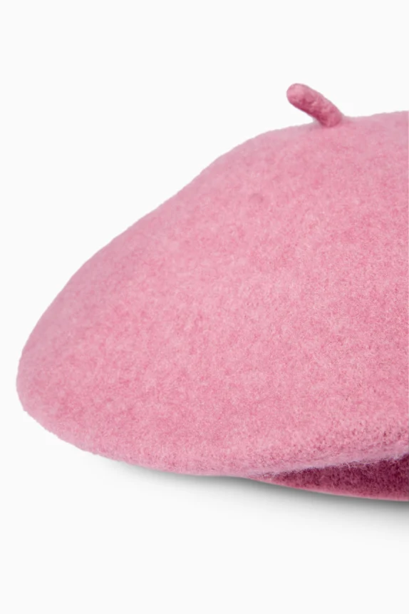 Woollen beret rose