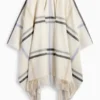 Fringed poncho - check cremewhite