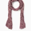 Scarf - patterned beige / bordeaux