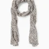 Scarf - patterned black / beige