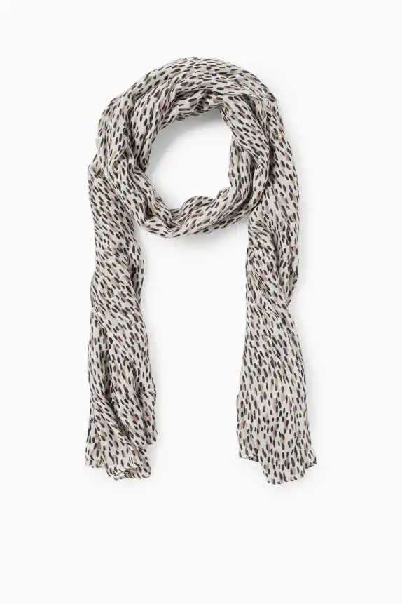 Scarf - patterned black / beige