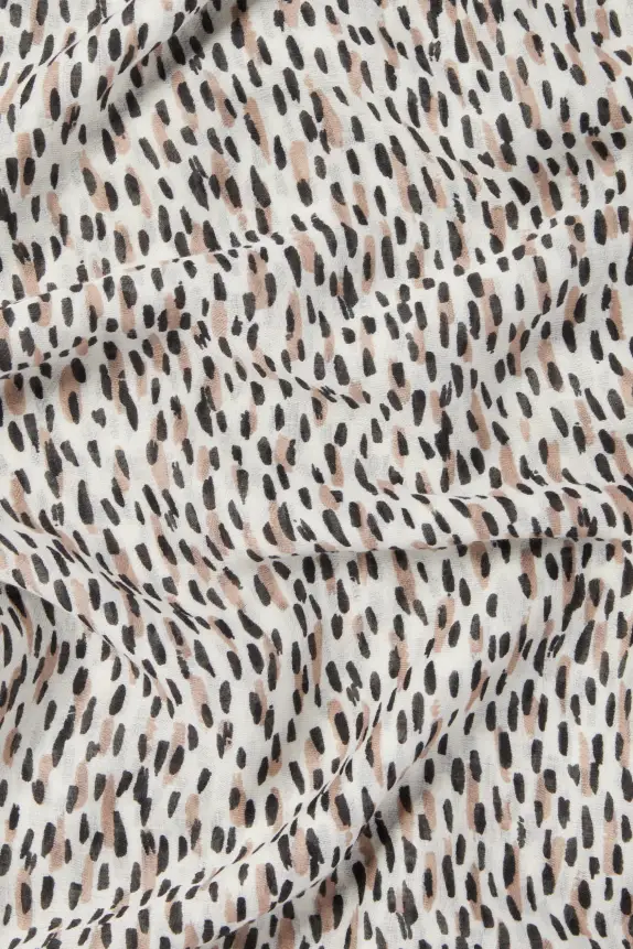 Scarf - patterned black / beige