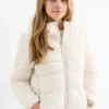 Quilted jacket with hood - water-repellent cremewhite
