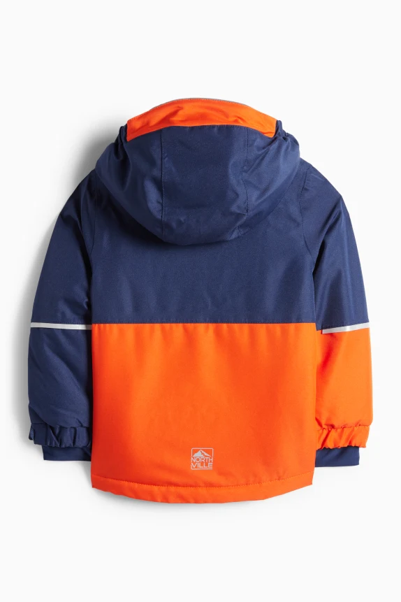 Ski jacket with hood - waterproof orange