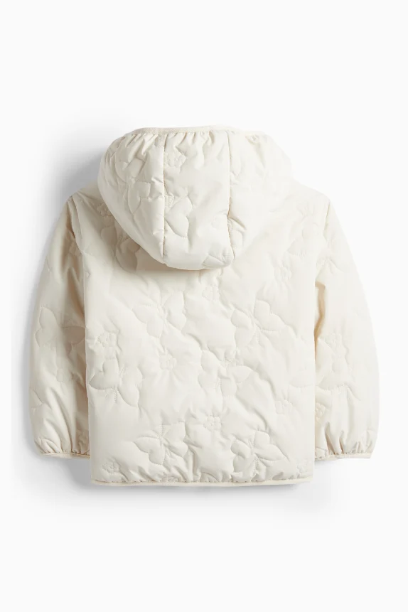 Butterfly - quilted jacket with hood - water-repellent cremewhite