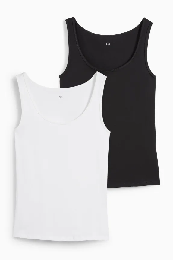 Multipack of 2 - top black / white