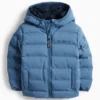 Quilted jacket with hood - water-repellent blue