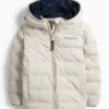 Quilted jacket with hood - water-repellent light gray