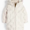 Quilted jacket with hood - water-repellent light beige