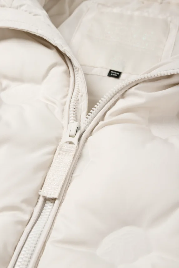 Quilted jacket with hood - water-repellent light beige