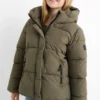 Quilted jacket with hood green