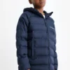 Quilted jacket with hood - water-repellent dark blue