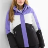 Ski jacket with hood - waterproof violet