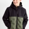 Ski jacket with hood - water-repellent dark green