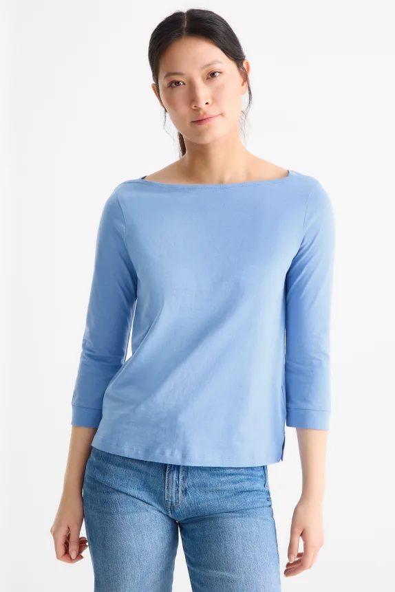 Long sleeve top - regular fit blue