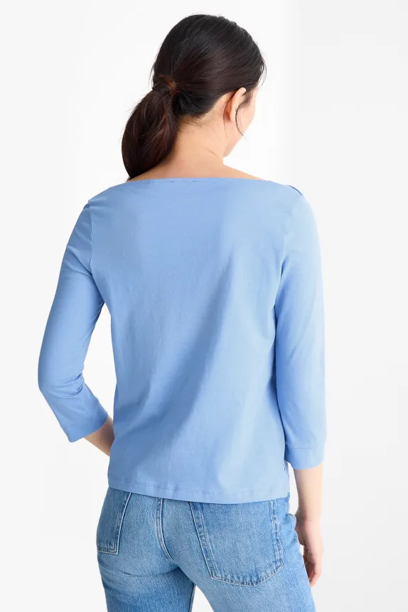 Long sleeve top - regular fit blue