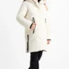 Quilted coat with hood - water-repellent cremewhite