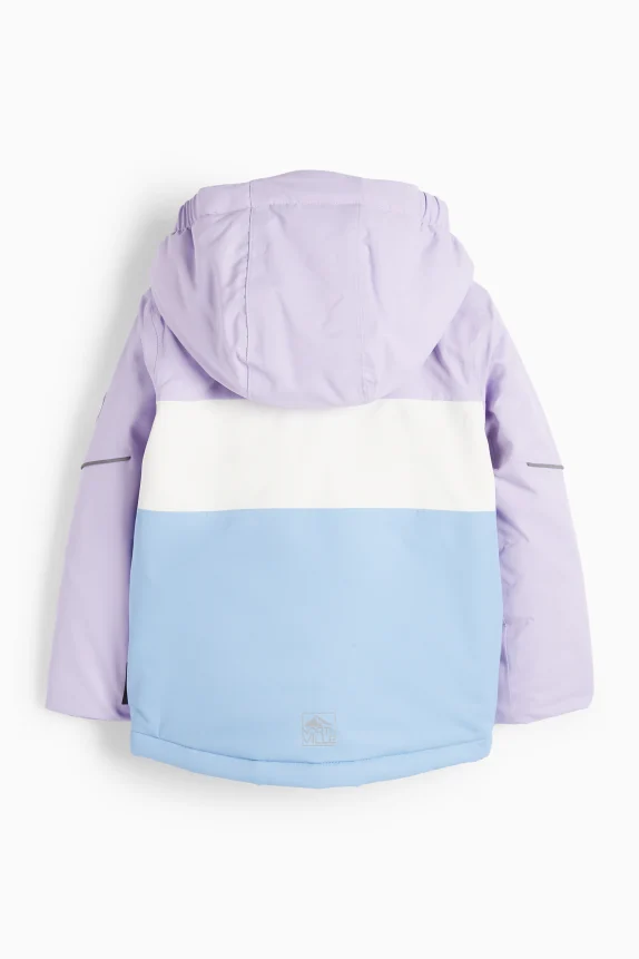 Ski jacket with hood - waterproof light violet