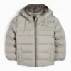 Quilted jacket with hood - water-repellent gray