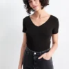 Multipack of 3 - V-neck T-shirt - slim fit black