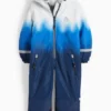 Ski suit with hood - waterproof - patterned blue