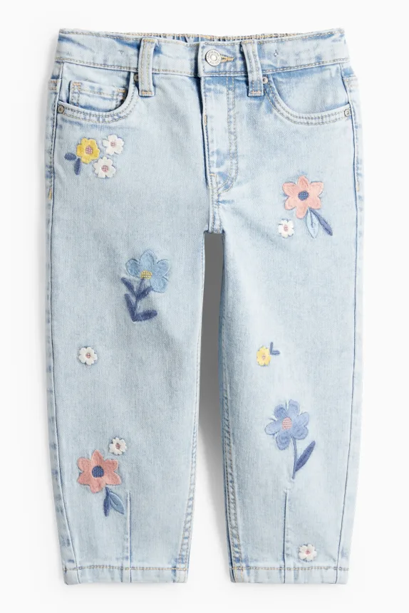 Floral - relaxed jeans - LYCRAÂ® denim-light blue
