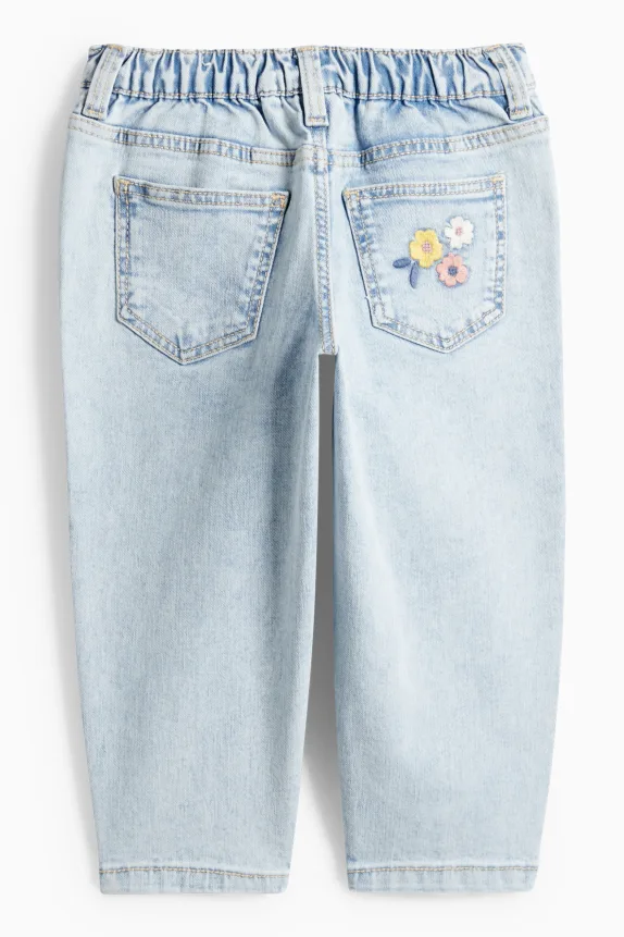 Floral - relaxed jeans - LYCRAÂ® denim-light blue
