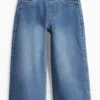 Wide leg jeggings blue denim