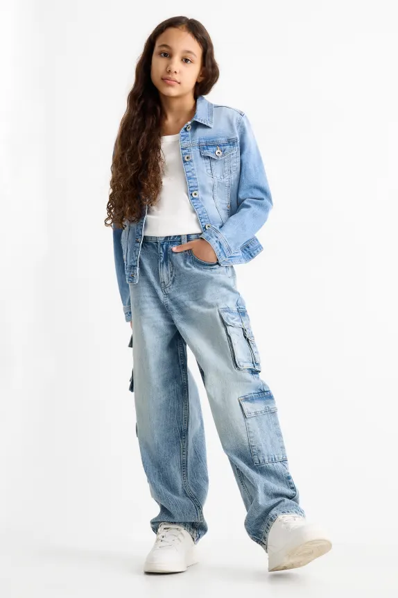 Cargo jeans denim-light blue
