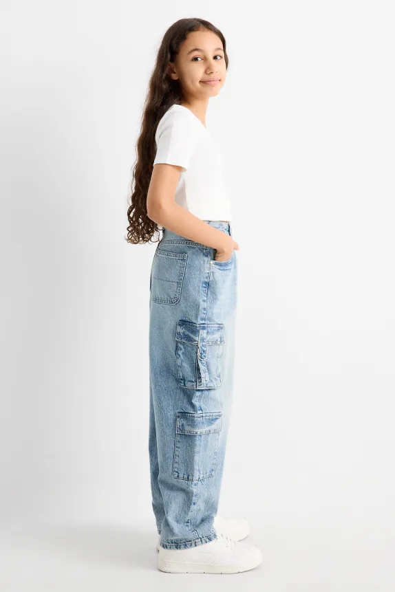 Cargo jeans denim-light blue