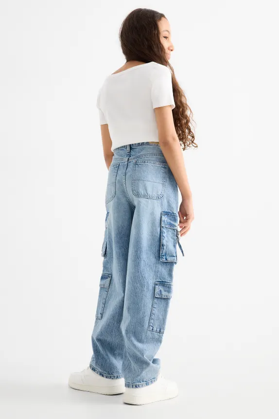 Cargo jeans denim-light blue