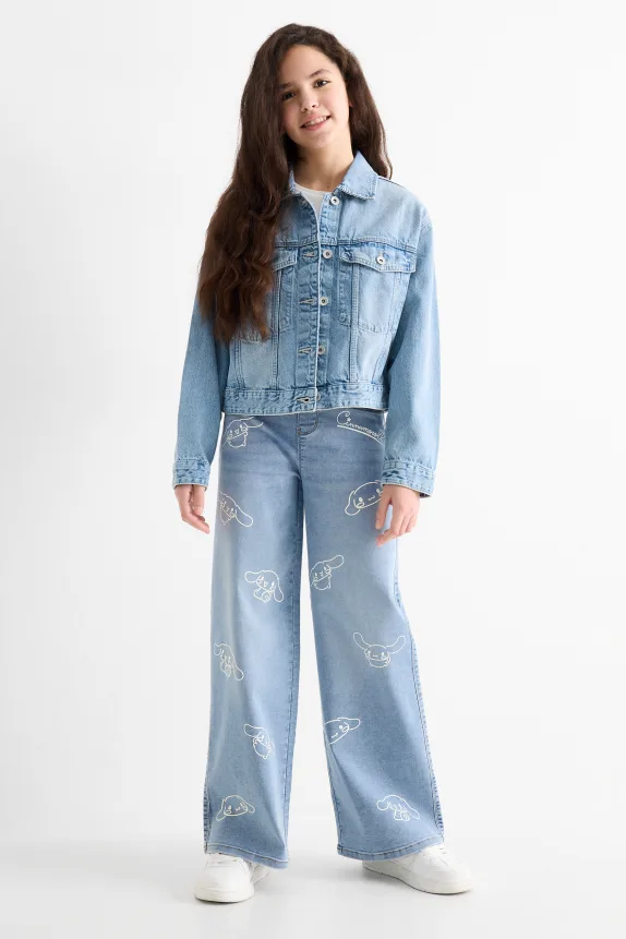 Cinnamoroll - wide leg jeggings denim-light blue