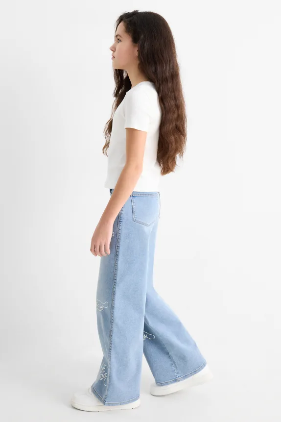 Cinnamoroll - wide leg jeggings denim-light blue