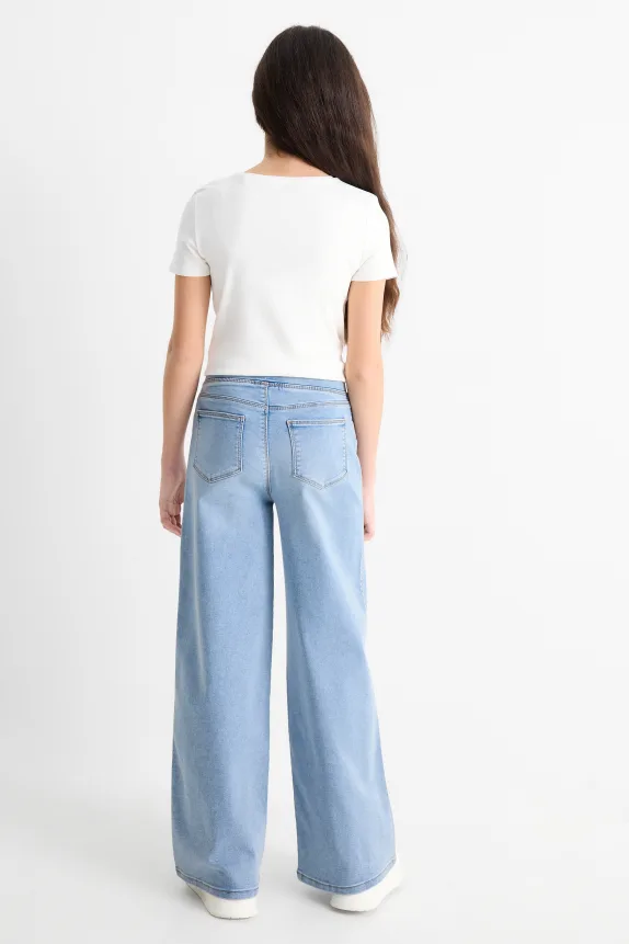 Cinnamoroll - wide leg jeggings denim-light blue