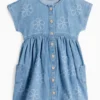 Floral - denim dress denim-light blue