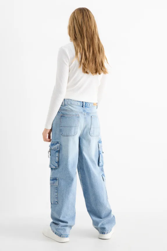 Cargo jeans denim-light blue