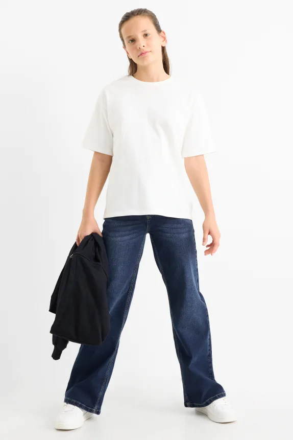 Wide leg jeans denim-dark blue