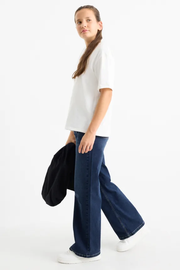Wide leg jeans denim-dark blue