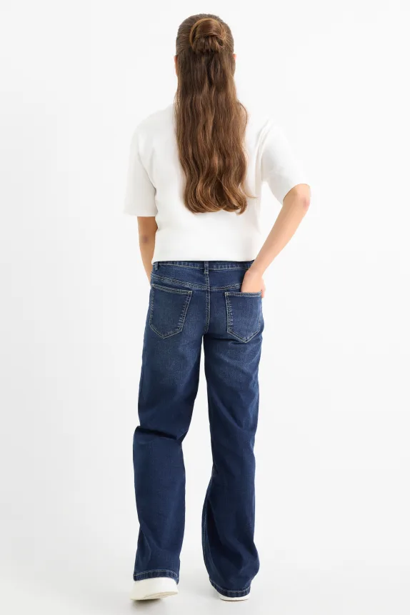 Wide leg jeans denim-dark blue