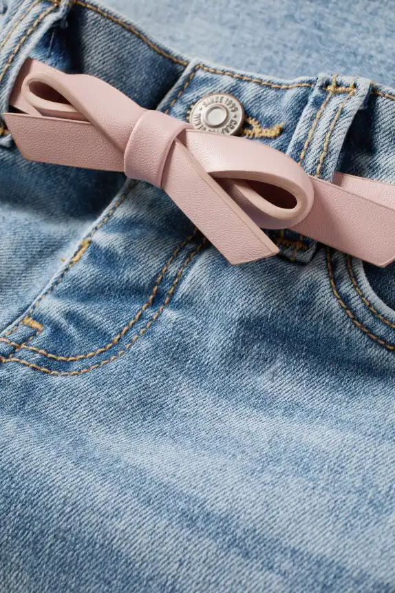 Flared jeans with belt - LYCRA® denim-light blue
