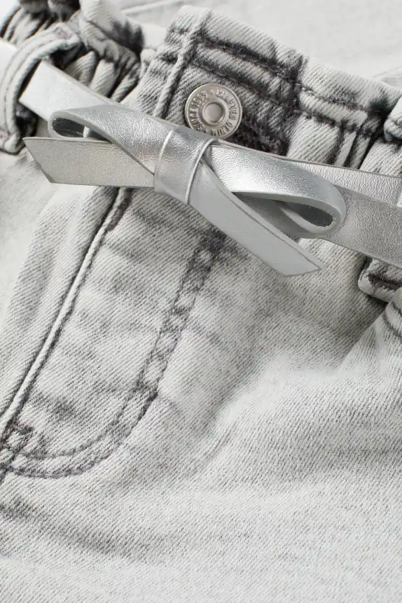 Regular fit jeans with belt denim-light gray