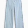 Wide leg jeggings denim-light blue