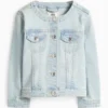 Denim jacket with rhinestones denim-light blue